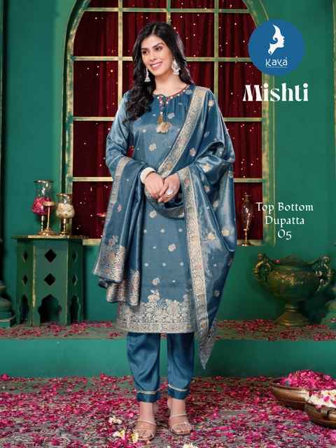 Kaya Mishti Silk Shimmer Kurti Combo 6 pcs Catalogue
