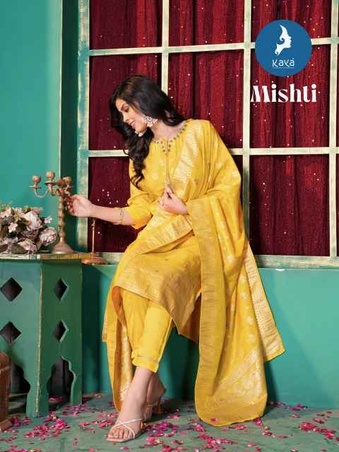 Kaya Mishti Silk Shimmer Kurti Combo 6 pcs Catalogue