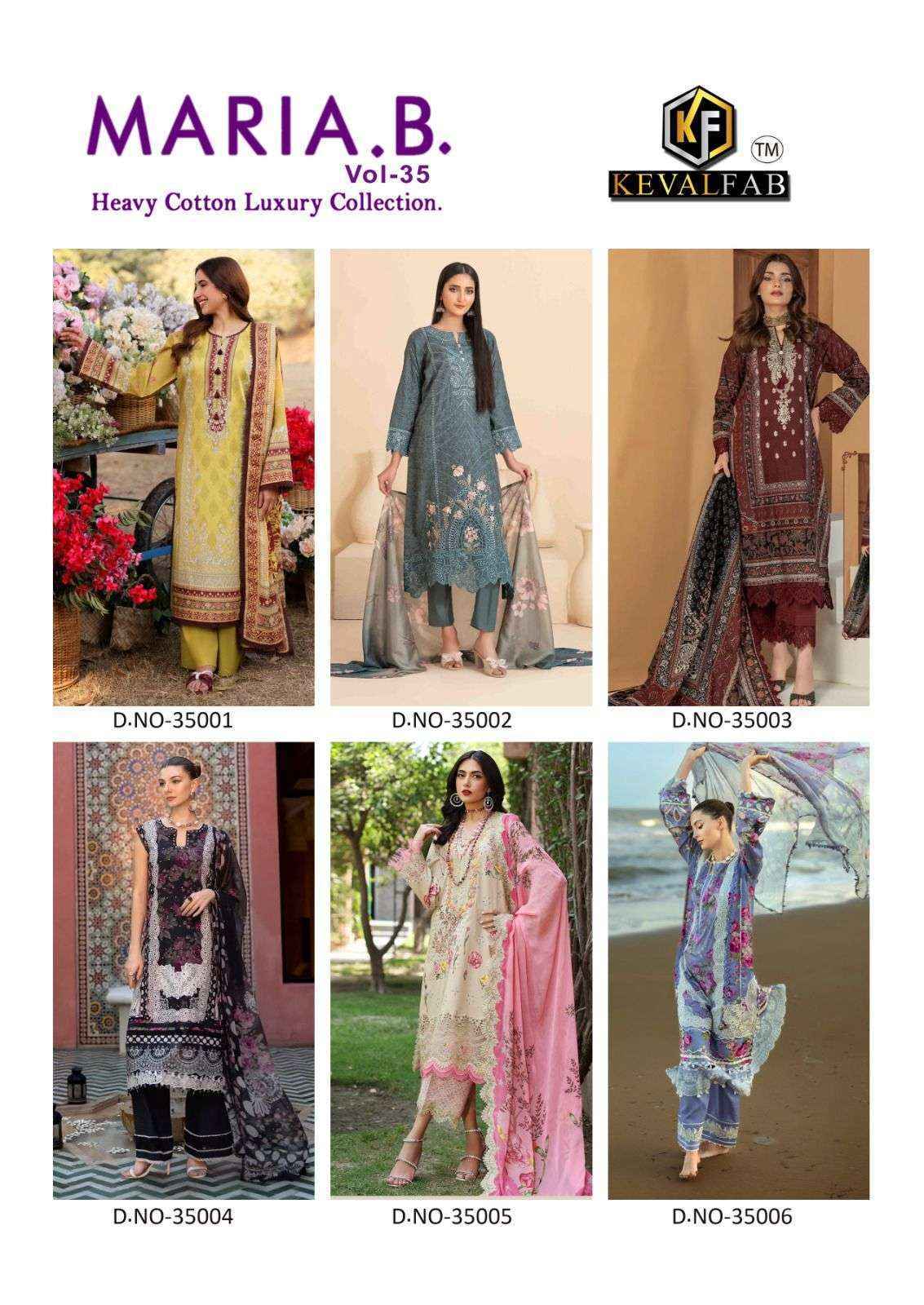 Keval Fab Maria B Vol-35 Cotton Dress Material (6 pcs Catalogue)