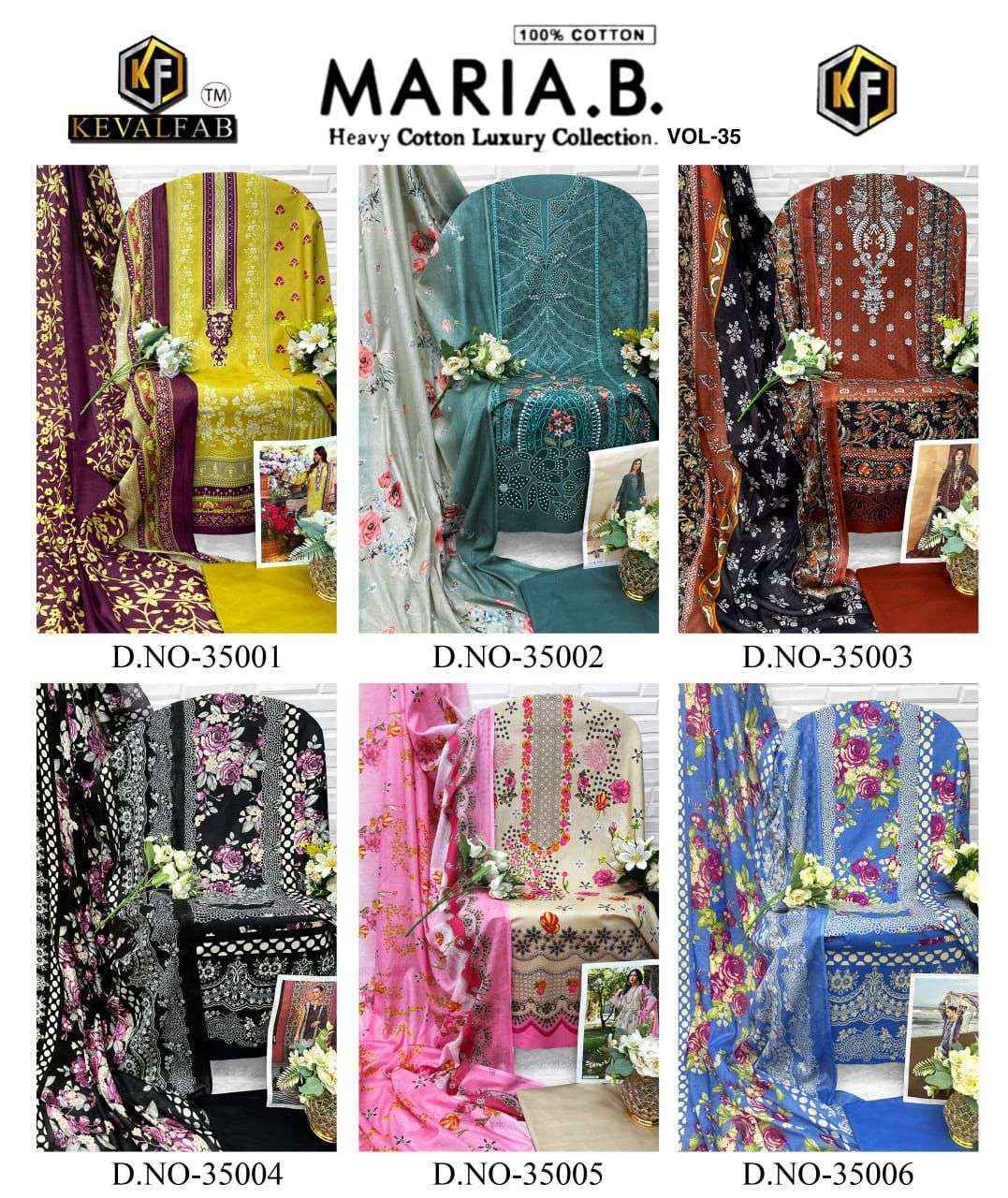 Keval Fab Maria B Vol-35 Cotton Dress Material (6 pcs Catalogue)