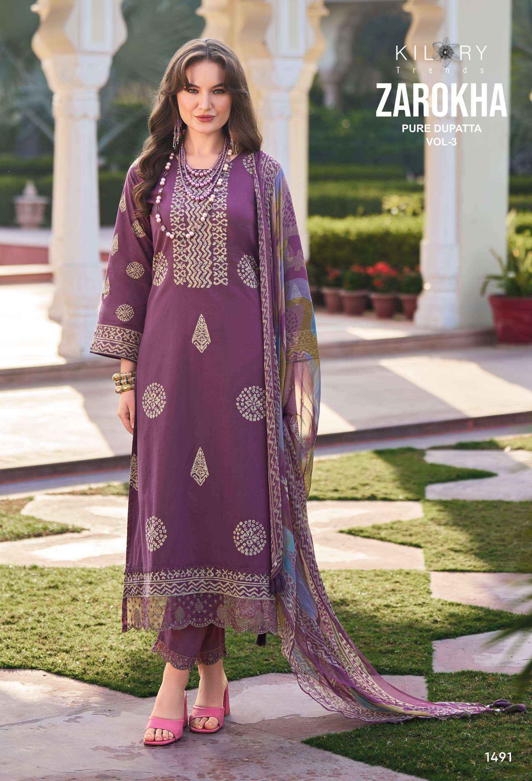 Kilory Trends Zarokha Vol-3 Lawn Cotton Dress Material (8 pcs Catalogue)