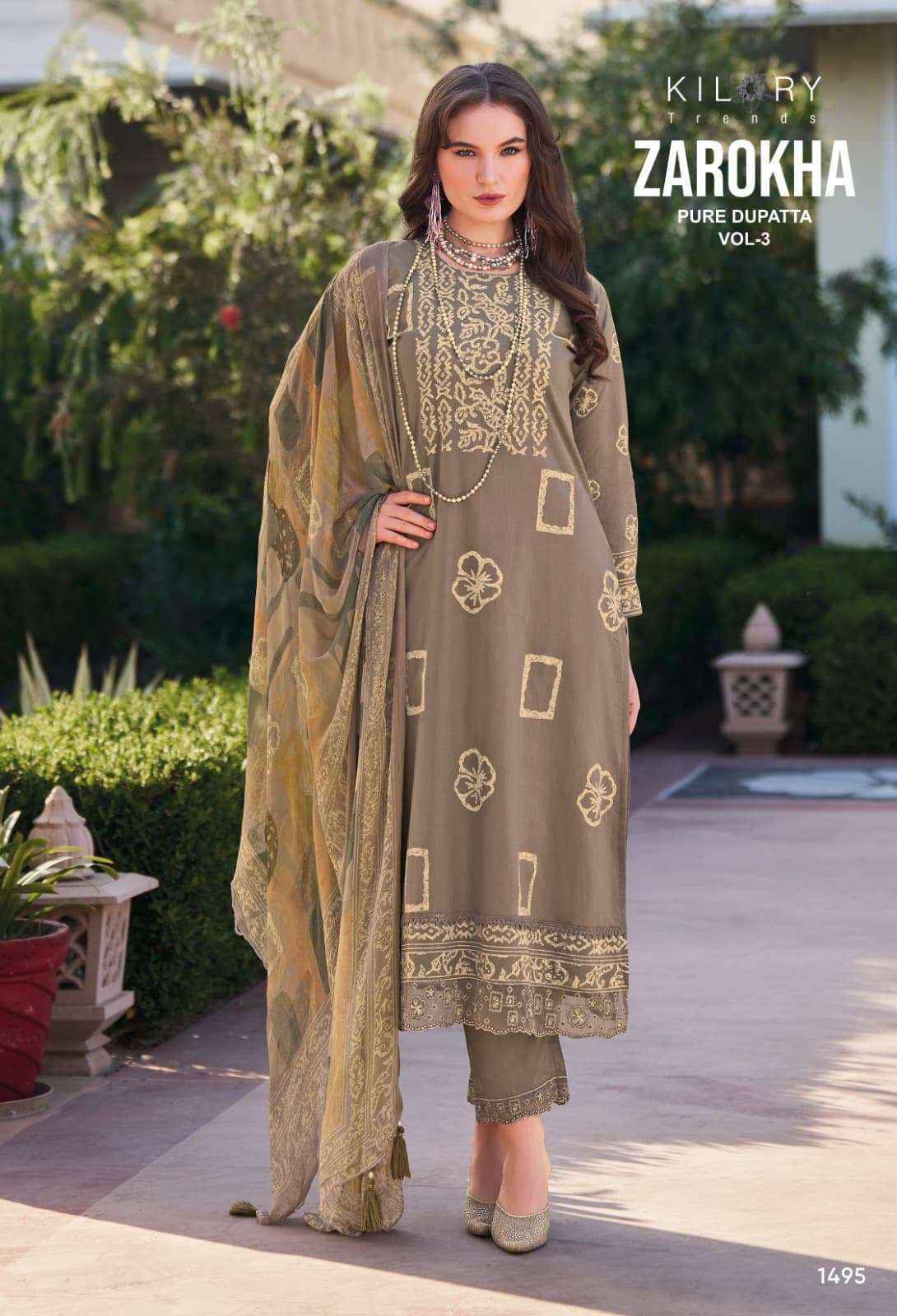 Kilory Trends Zarokha Vol-3 Lawn Cotton Dress Material (8 pcs Catalogue)