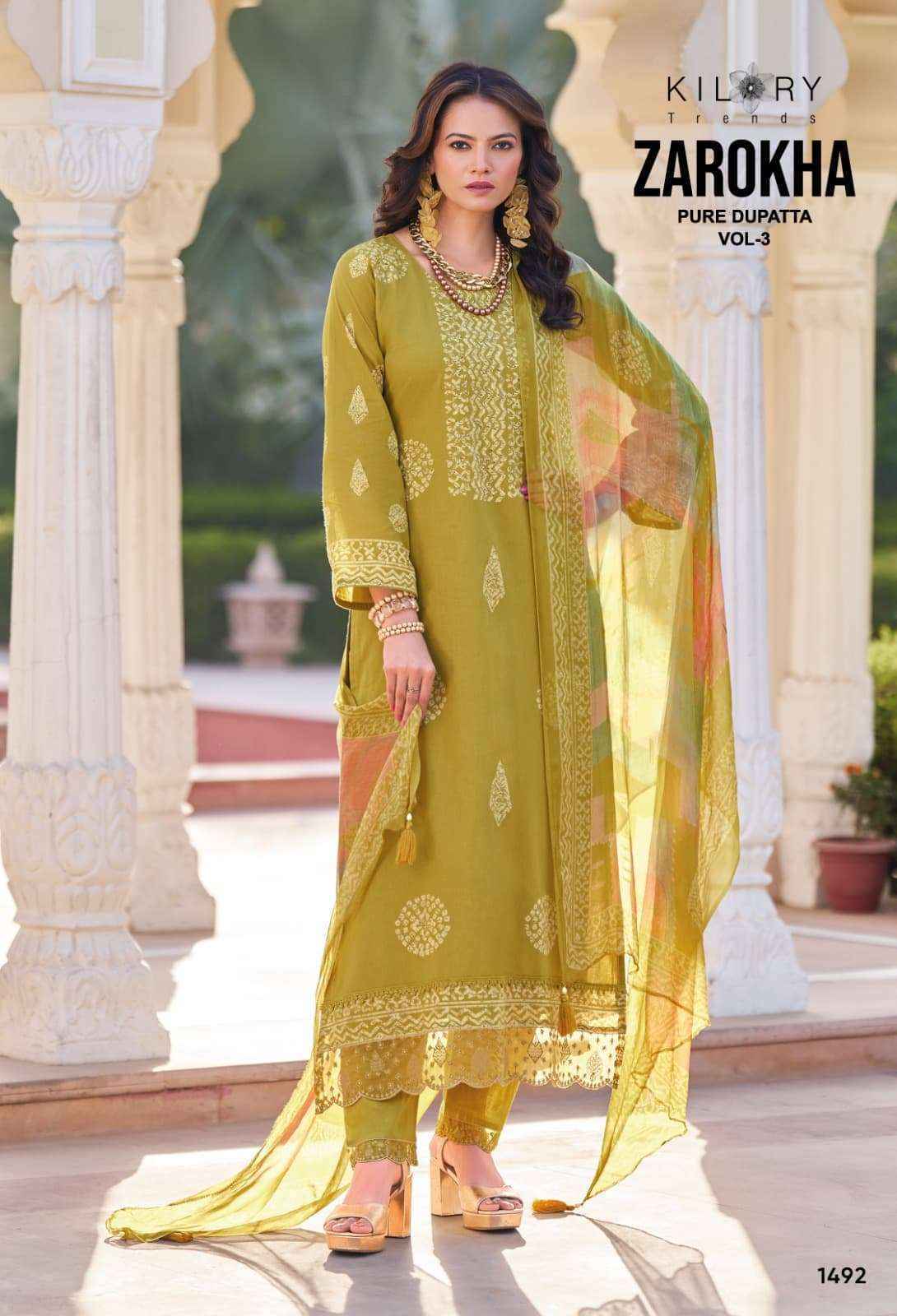Kilory Trends Zarokha Vol-3 Lawn Cotton Dress Material (8 pcs Catalogue)