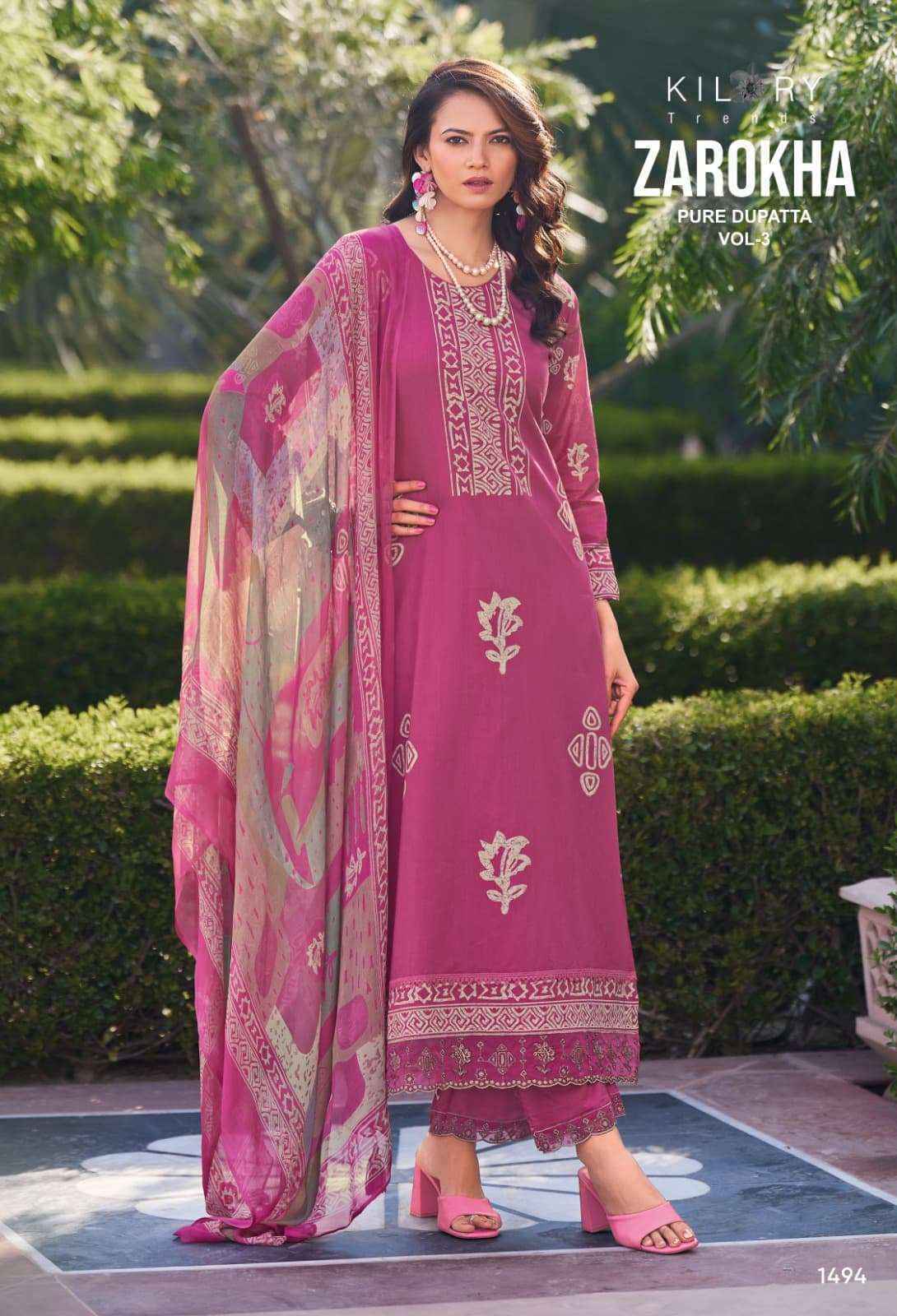 Kilory Trends Zarokha Vol-3 Lawn Cotton Dress Material (8 pcs Catalogue)