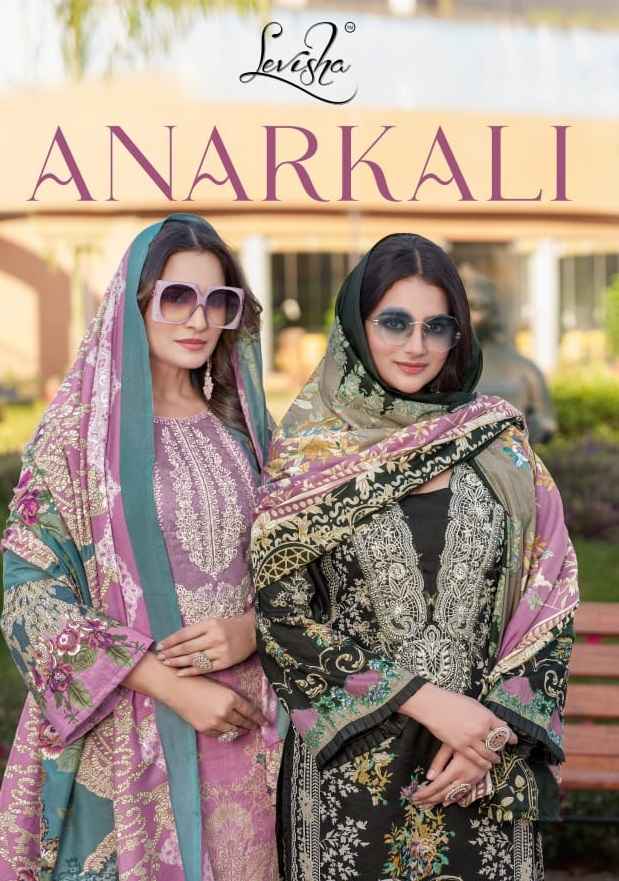Levisha Anarkali Cotton Dress Material 9 pcs Catalogue