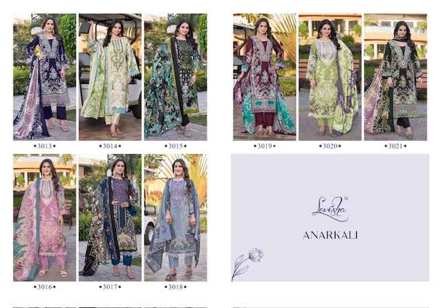 Levisha Anarkali Cotton Dress Material 9 pcs Catalogue