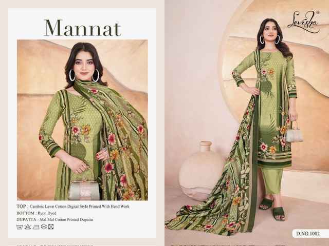 Levisha Mannat Cotton Dress Material 4 pcs Catalogue