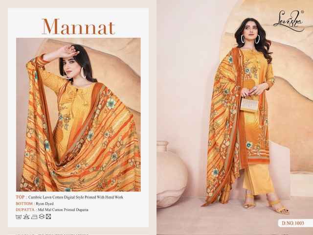 Levisha Mannat Cotton Dress Material 4 pcs Catalogue