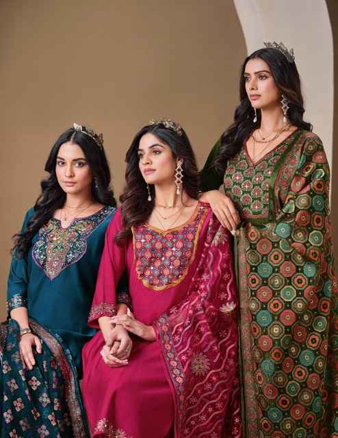 Lily & Lali Brasso Roman Silk Kurti Combo 6 pcs Catalogue
