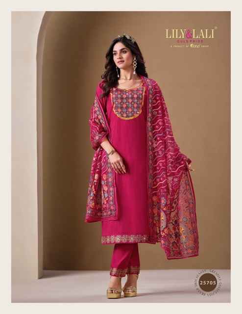 Lily & Lali Brasso Roman Silk Kurti Combo 6 pcs Catalogue