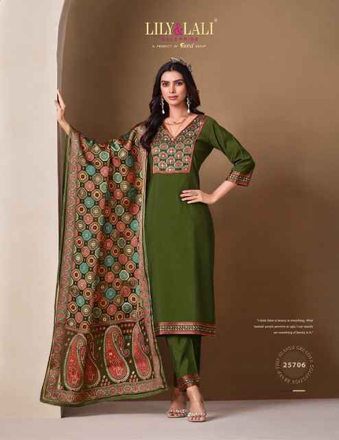Lily & Lali Brasso Roman Silk Kurti Combo 6 pcs Catalogue