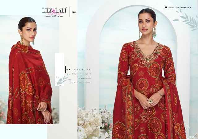 Lily & Lali Florista Readymade Natural Crepe Dress 6 pcs Catalogue