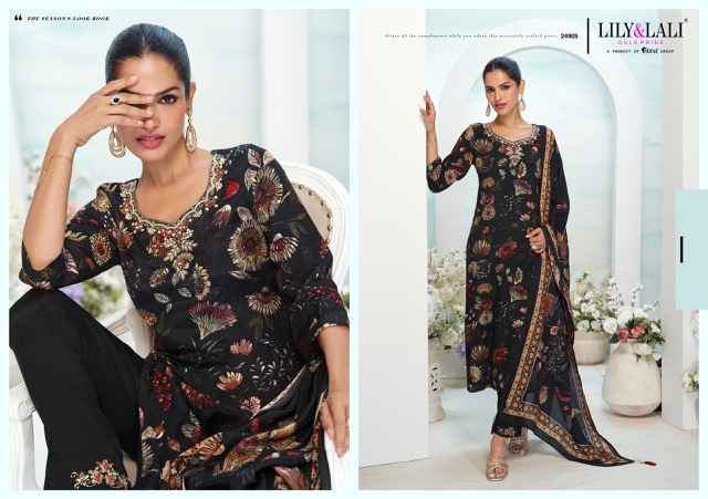 Lily & Lali Florista Readymade Natural Crepe Dress 6 pcs Catalogue