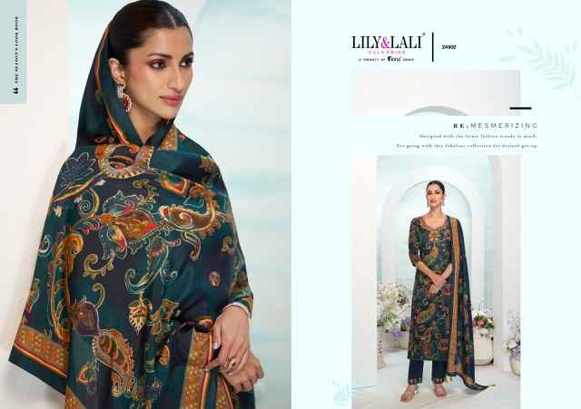 Lily & Lali Florista Readymade Natural Crepe Dress 6 pcs Catalogue