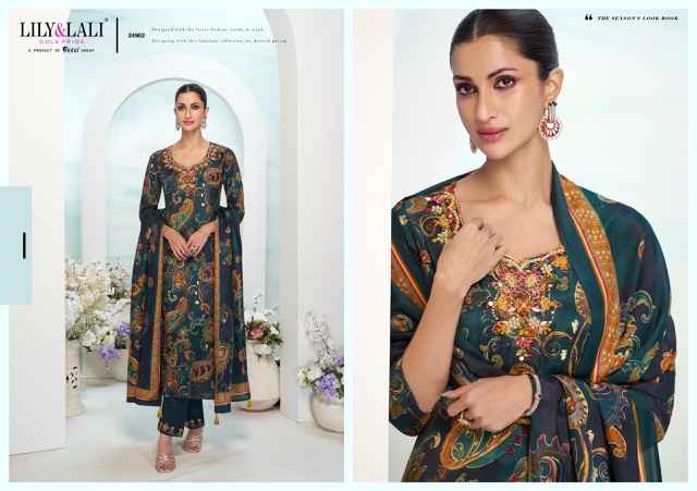 Lily & Lali Florista Readymade Natural Crepe Dress 6 pcs Catalogue