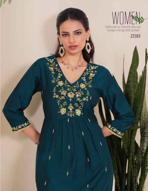 Lily & Lali Zari Viscouse Kurti Combo 6 pcs Catalogue