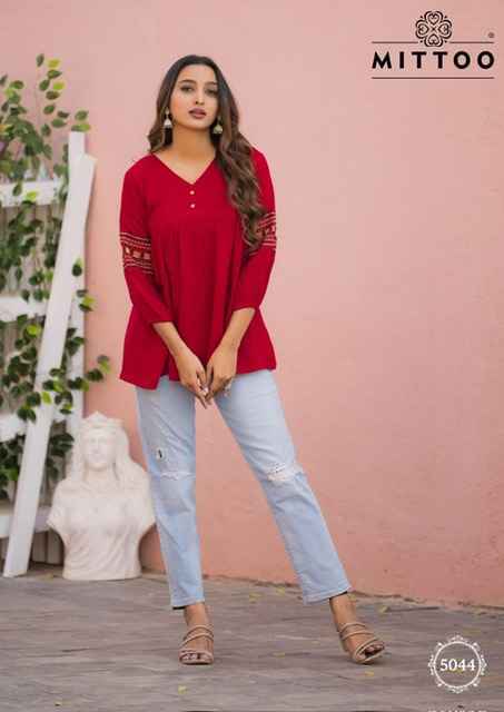 Mittoo Victoria Vol-8 Short Rayon Kurti (6 pcs Catalogue)
