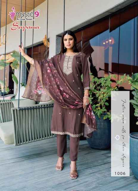Mystic 9 Sapna Vol-1 Roman Silk Readymade Suit (8 pcs Catalogue)