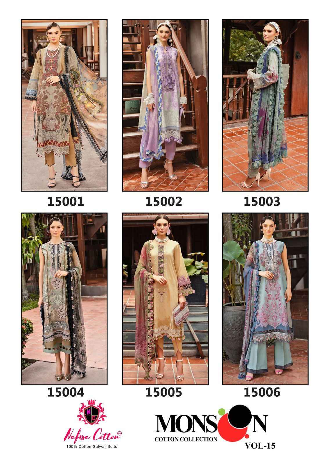 Nafisa Cotton Monsoon Vol 15 Cotton Dress Material 6 pcs Catalogue