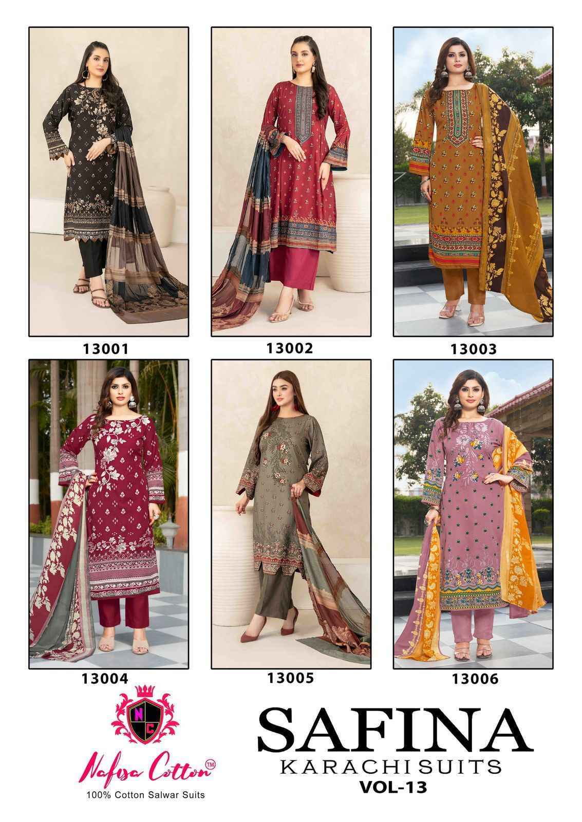 Nafisa Cotton Safina Vol-13 Cotton Dress Material (6 pcs Catalogue)