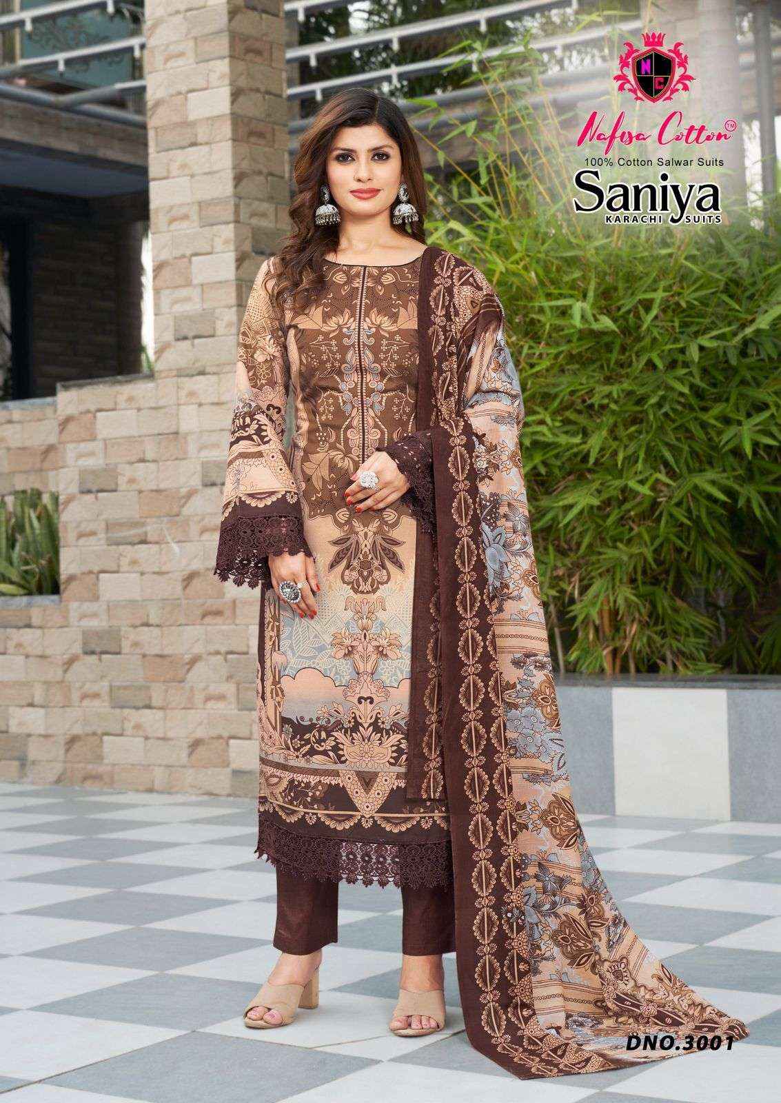 Nafisa Cotton Saniya Karachi Suits Vol 3 Cotton Dress Material 6 pcs Catalogue