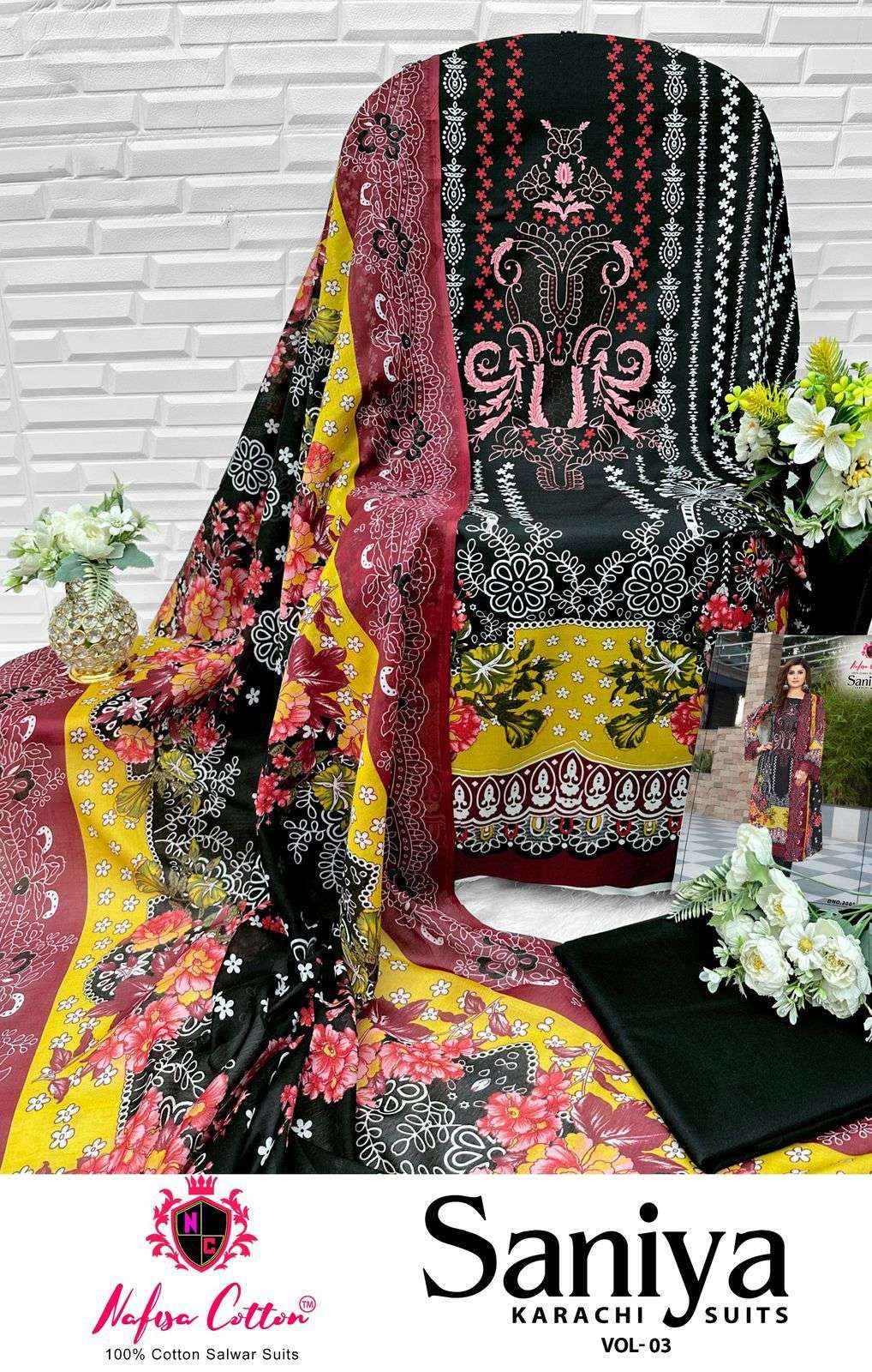 Nafisa Cotton Saniya Karachi Suits Vol 3 Cotton Dress Material 6 pcs Catalogue