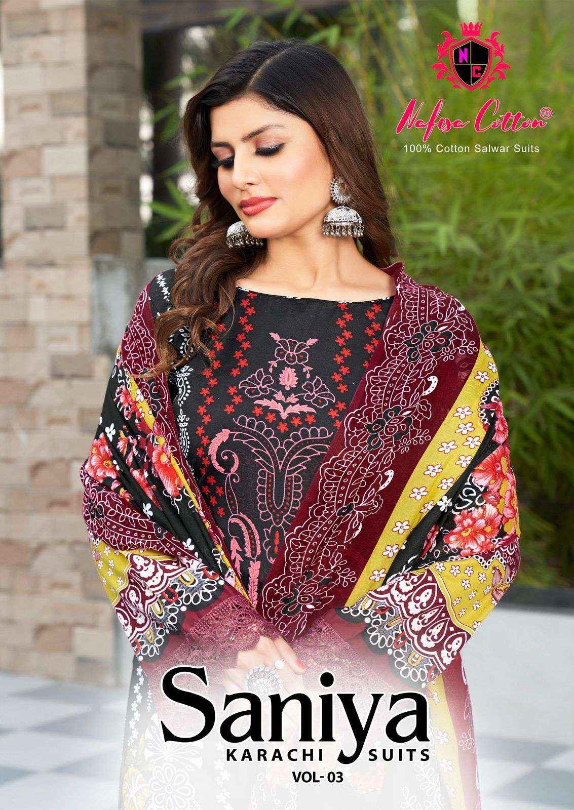 Nafisa Cotton Saniya Karachi Suits Vol 3 Cotton Dress Material 6 pcs Catalogue