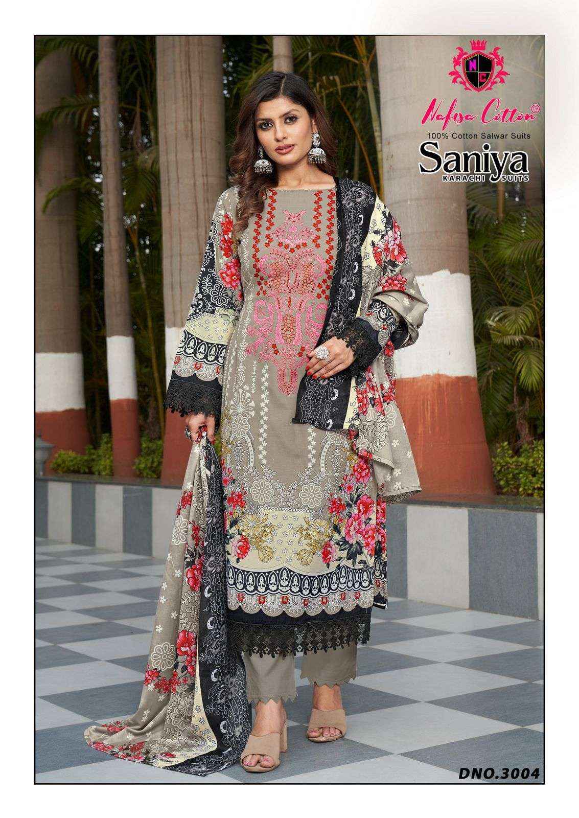 Nafisa Cotton Saniya Karachi Suits Vol 3 Cotton Dress Material 6 pcs Catalogue
