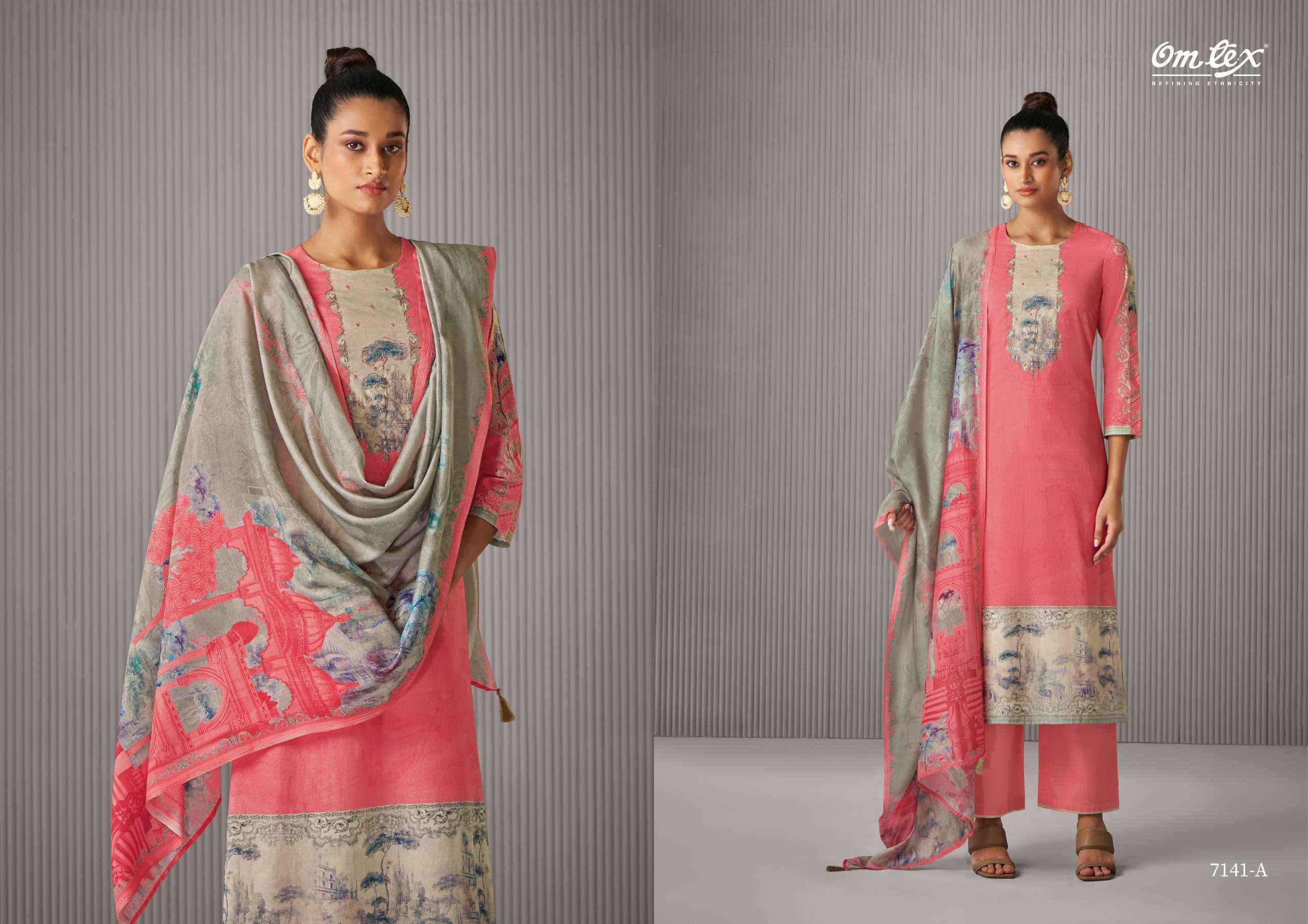 Omtex Rishima Lawn Cotton Dress Material 4 pcs Catalogue