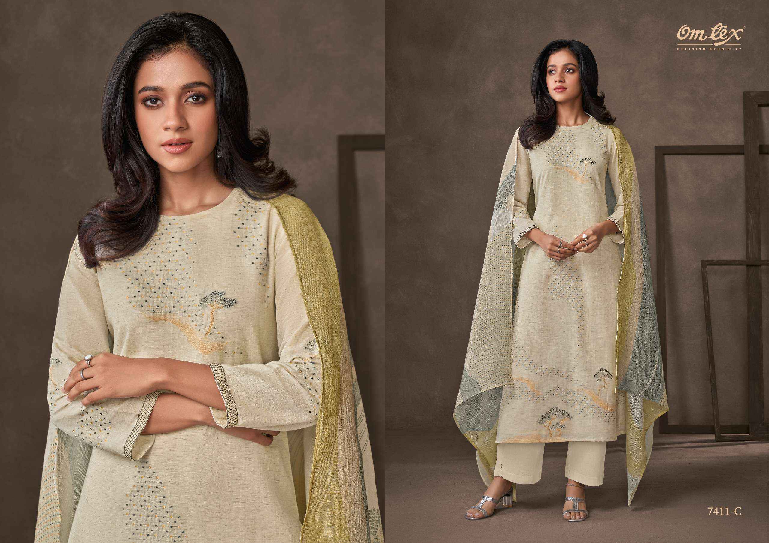 Omtex Rizel Cotton Silk Jacquard Dress Material (4 pcs Catalogue)