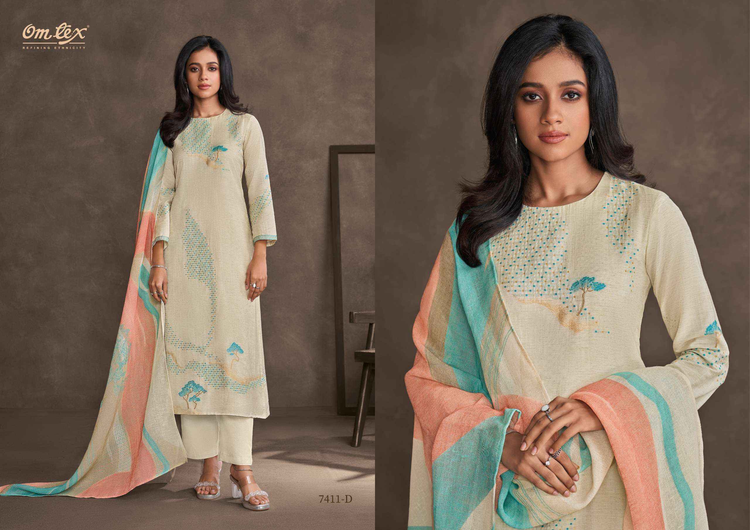Omtex Rizel Cotton Silk Jacquard Dress Material (4 pcs Catalogue)