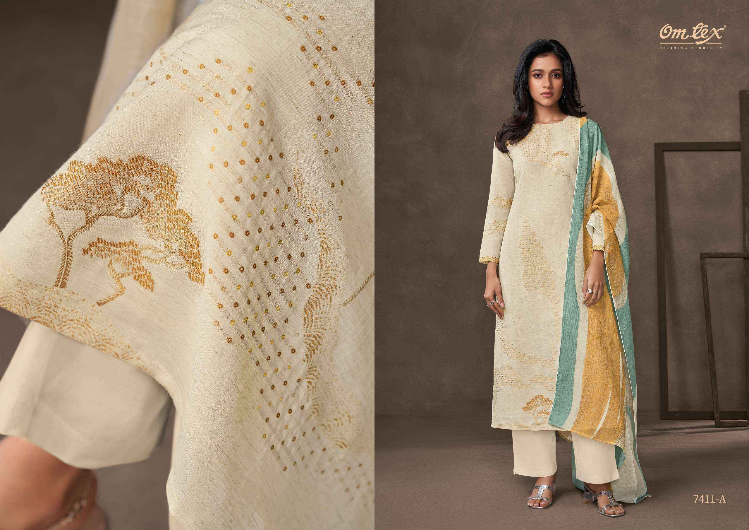 Omtex Rizel Cotton Silk Jacquard Dress Material (4 pcs Catalogue)