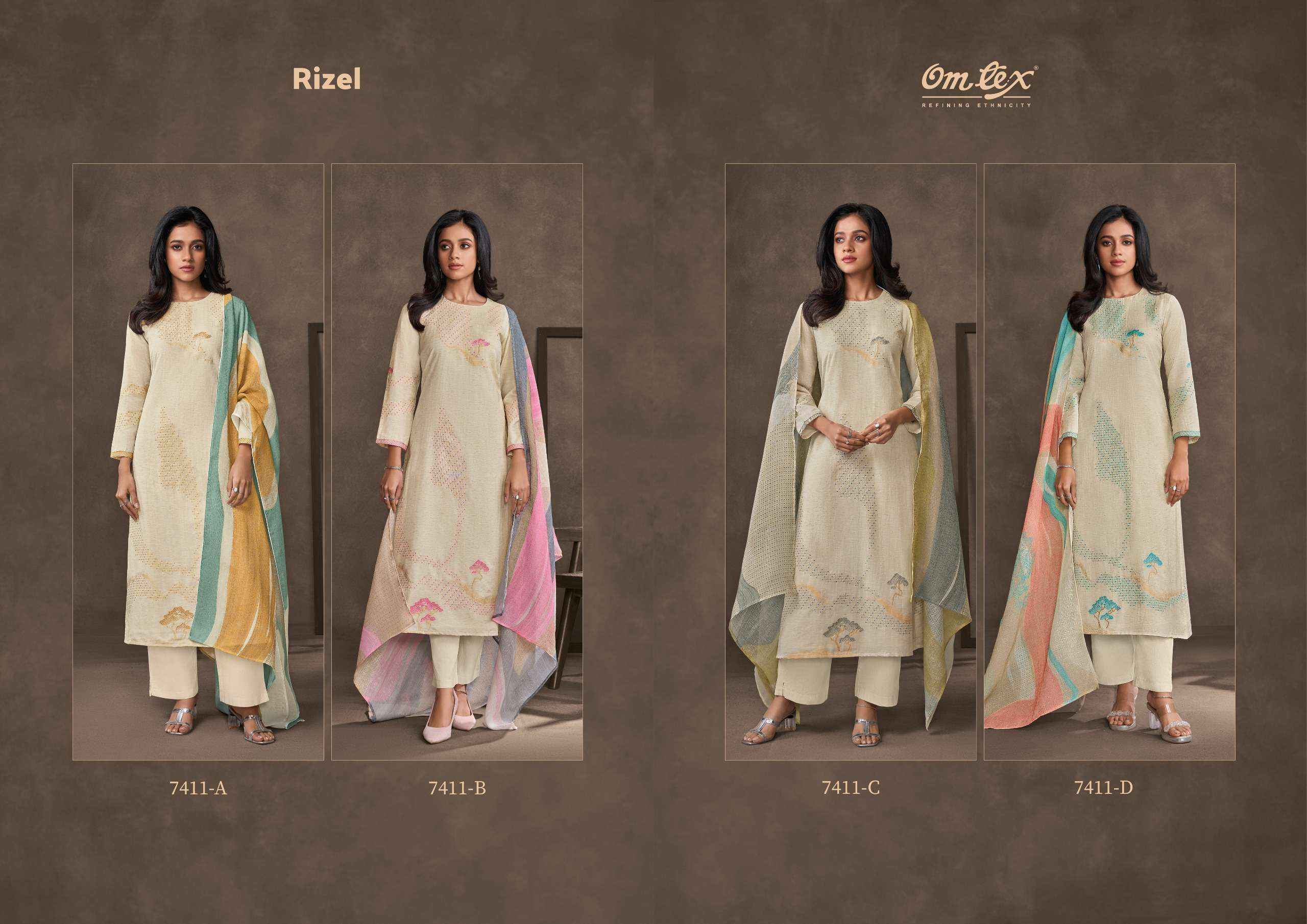 Omtex Rizel Cotton Silk Jacquard Dress Material (4 pcs Catalogue)