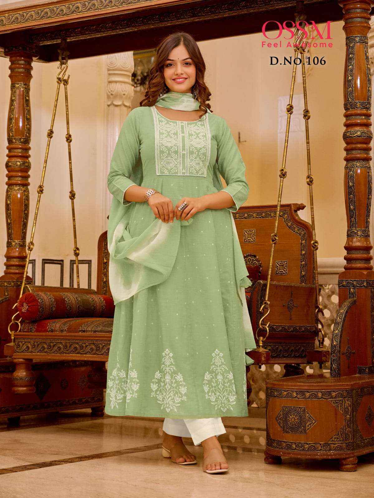 Ossm Gulnaaz Anarkali Style Cotton Kurti Combo 6 pcs Catalogue