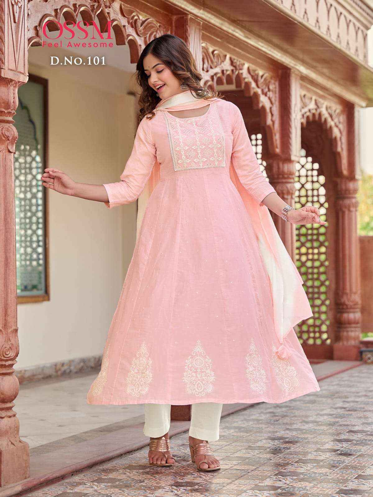 Ossm Gulnaaz Anarkali Style Cotton Kurti Combo 6 pcs Catalogue