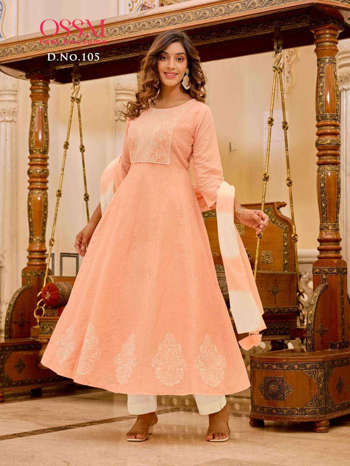 Ossm Gulnaaz Anarkali Style Cotton Kurti Combo 6 pcs Catalogue