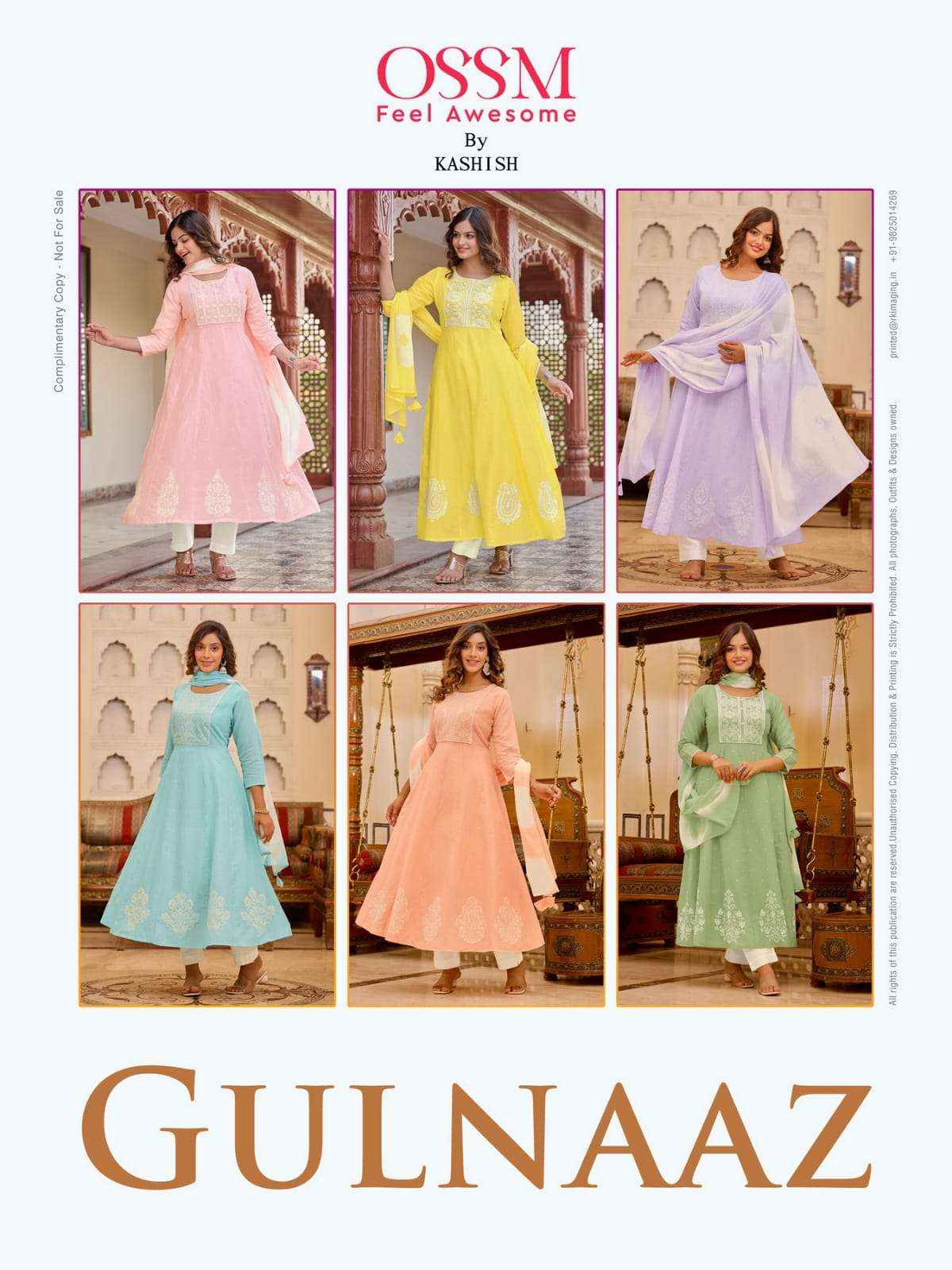 Ossm Gulnaaz Anarkali Style Cotton Kurti Combo 6 pcs Catalogue