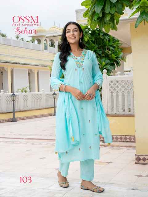 Ossm Sehar Jacquard Kurti Combo 6 pcs Catalogue