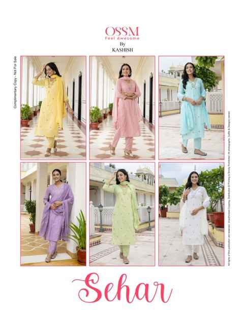 Ossm Sehar Jacquard Kurti Combo 6 pcs Catalogue