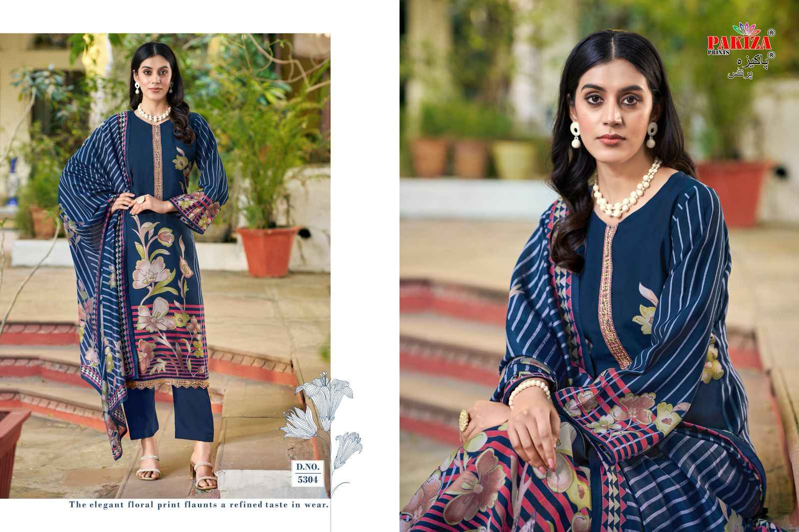Pakiza Prints Noor Vol 53 Silk Chanderi Dress Material 10 pcs Catalogue