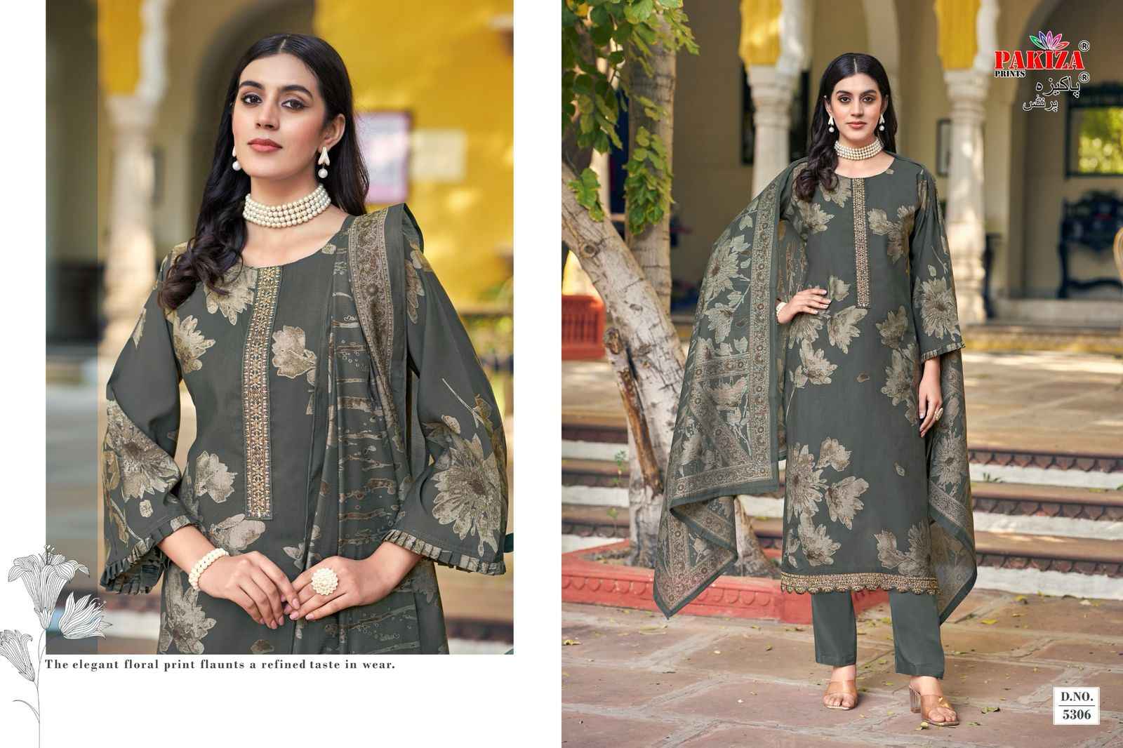 Pakiza Prints Noor Vol 53 Silk Chanderi Dress Material 10 pcs Catalogue