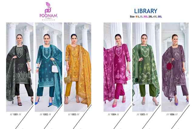 Poonam Designer Library Crepe Kurti Combo 6 pcs Catalogue