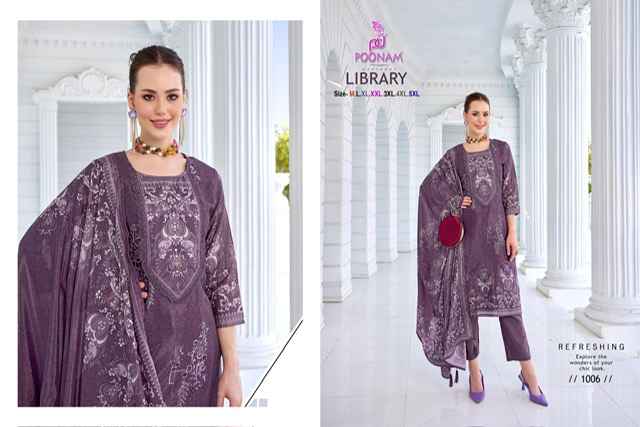 Poonam Designer Library Crepe Kurti Combo 6 pcs Catalogue