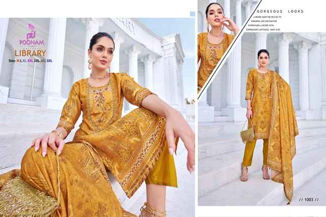 Poonam Designer Library Crepe Kurti Combo 6 pcs Catalogue