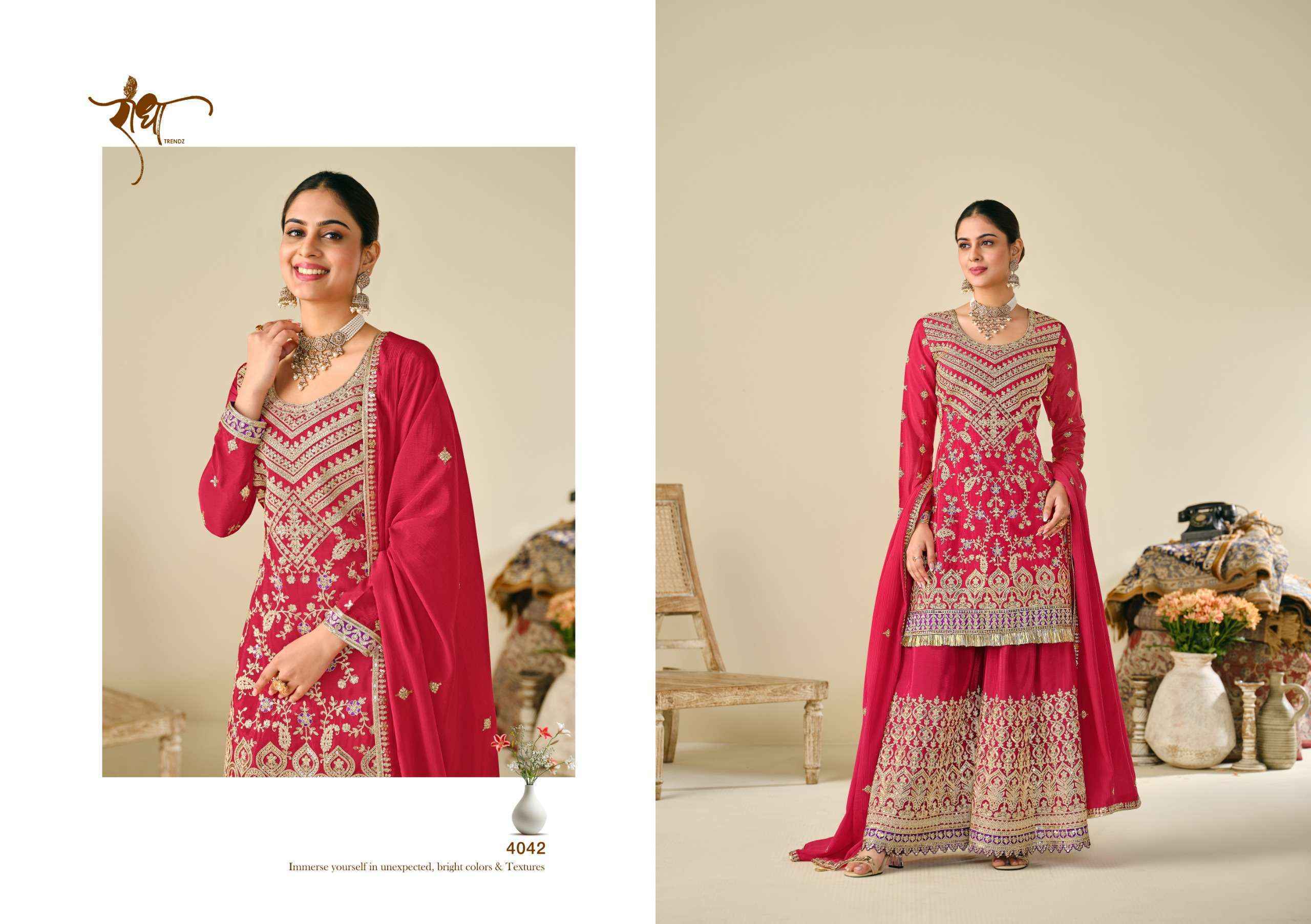 Radha Trendz Sonpari Readymade Chinon Dress (4 pcs Catalogue)