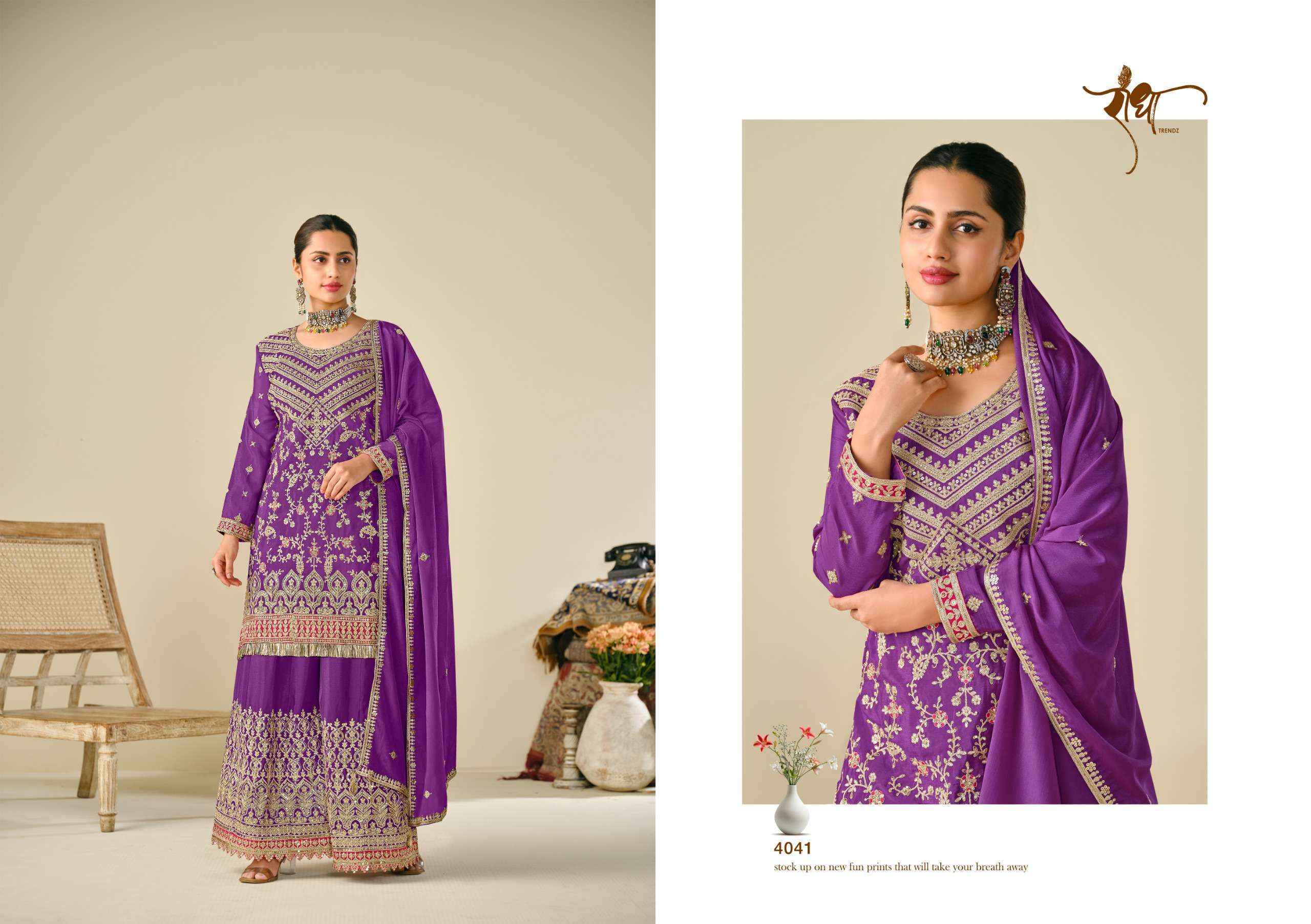 Radha Trendz Sonpari Readymade Chinon Dress (4 pcs Catalogue)