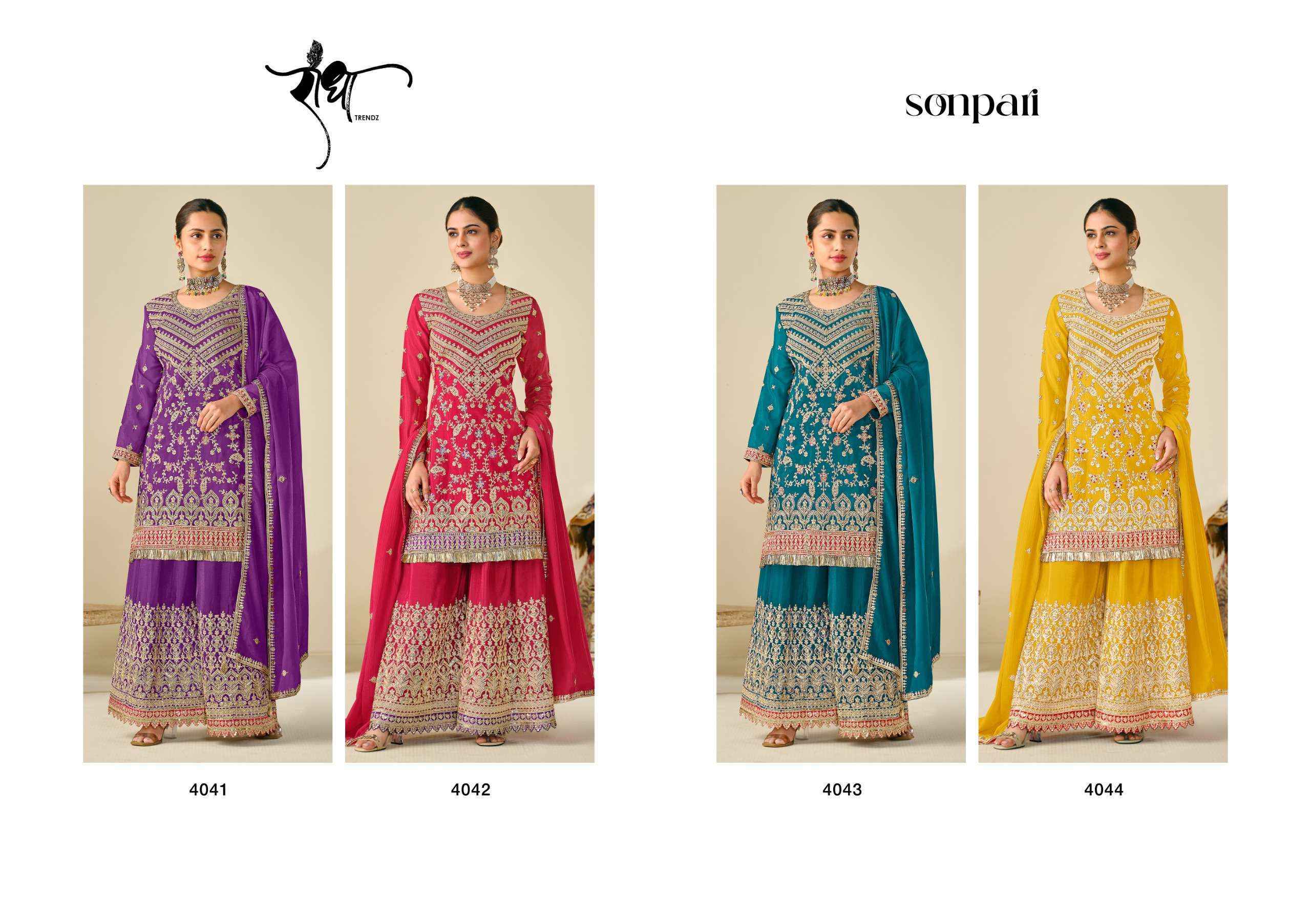 Radha Trendz Sonpari Readymade Chinon Dress (4 pcs Catalogue)