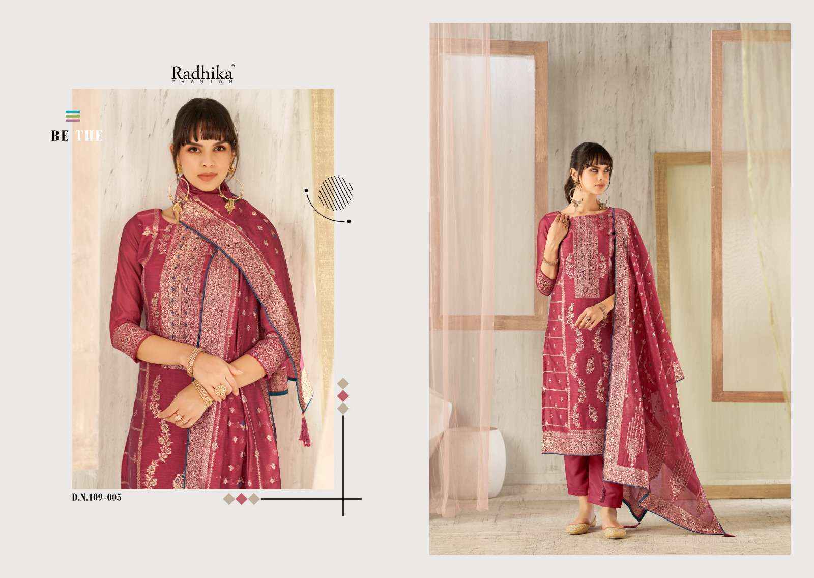 Radhika Fashion Azara Banarashi Adah Vol-4 Cotton Jacquard Dress Material (6 pcs Catalogue)