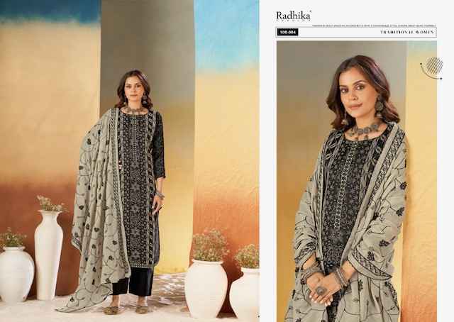 Radhika Fashion Azara Black Berry Vol 16 Cotton Dress Material 4 pcs Catalogue