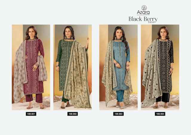 Radhika Fashion Azara Black Berry Vol 16 Cotton Dress Material 4 pcs Catalogue